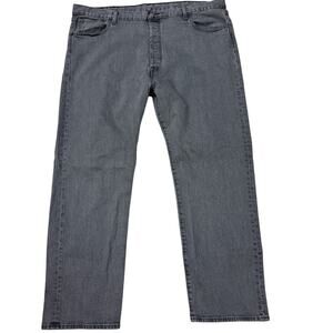 Levis 501 Jeans Mens 44x32 (42x31) Gray Original Fit Button Fly Stretch Casual